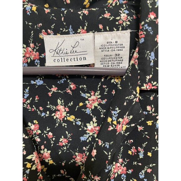 Vintage Kathy Lee Collection Floral Front Button Sleeveless Dress Womens Size 8 - Picture 3 of 7